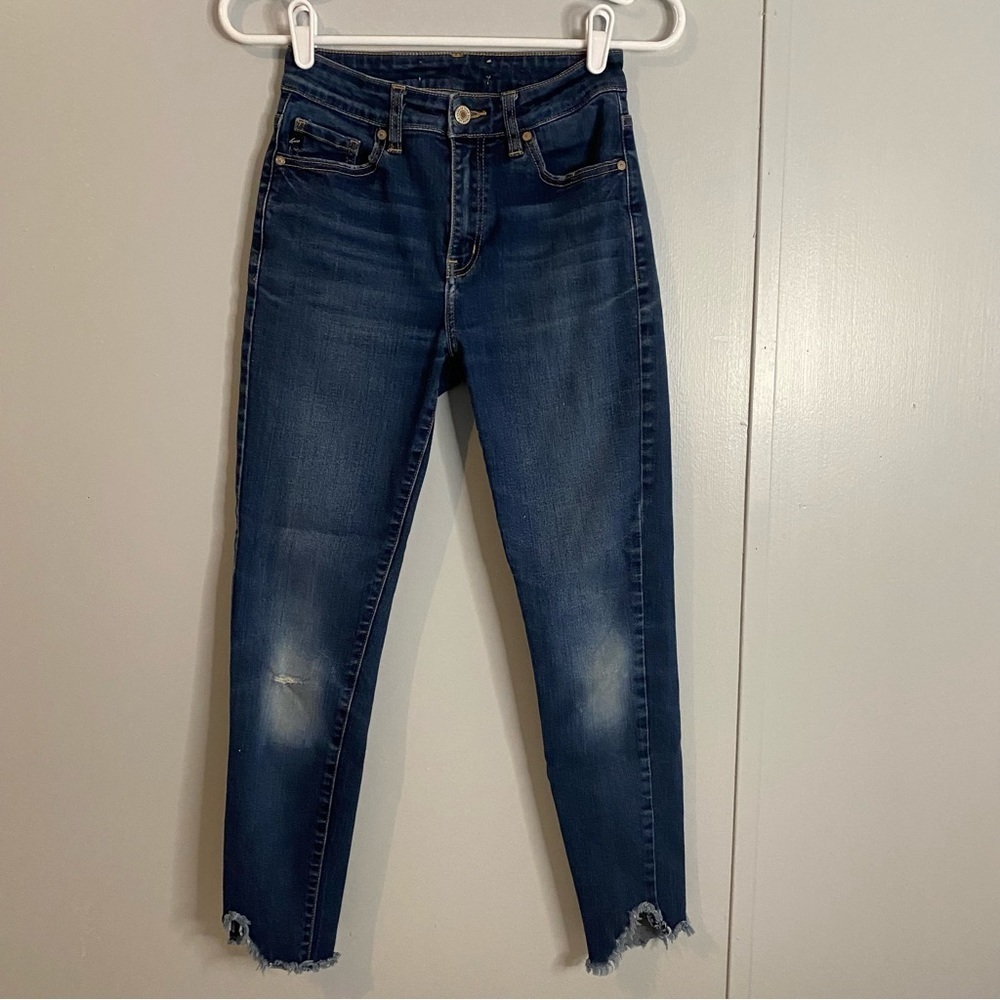 KanCan Asymmetrical Distressed Skinny Jeans Size 26